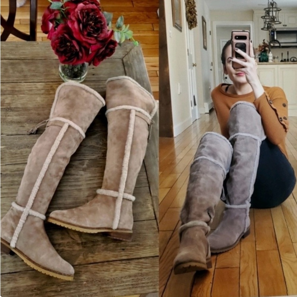 Frye Tan Suede Over the Knee Boots, sz 6